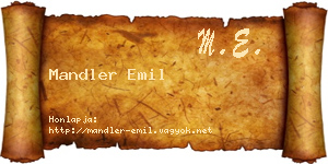 Mandler Emil névjegykártya